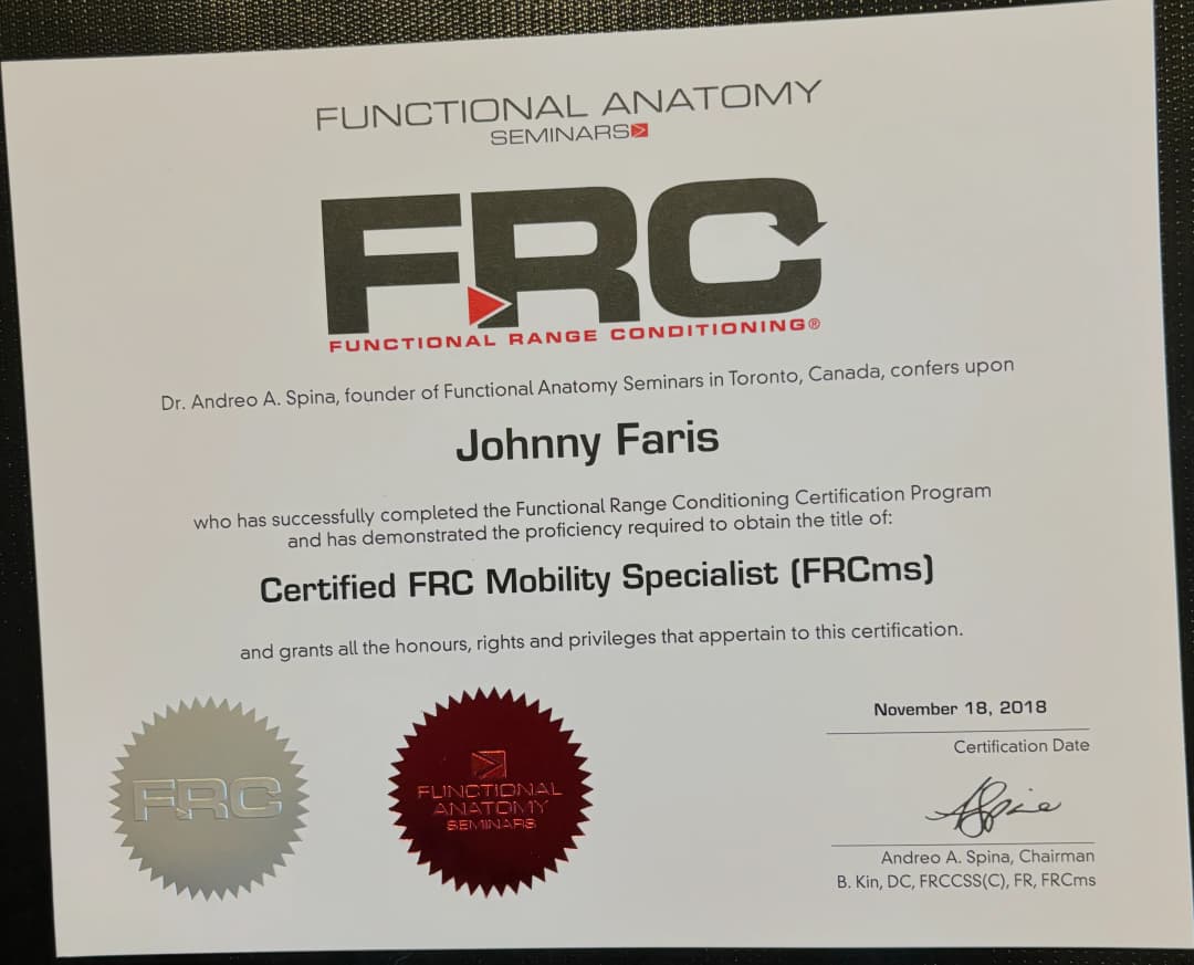 Functional Range Conditioning Mobility Specialist (FRCms)