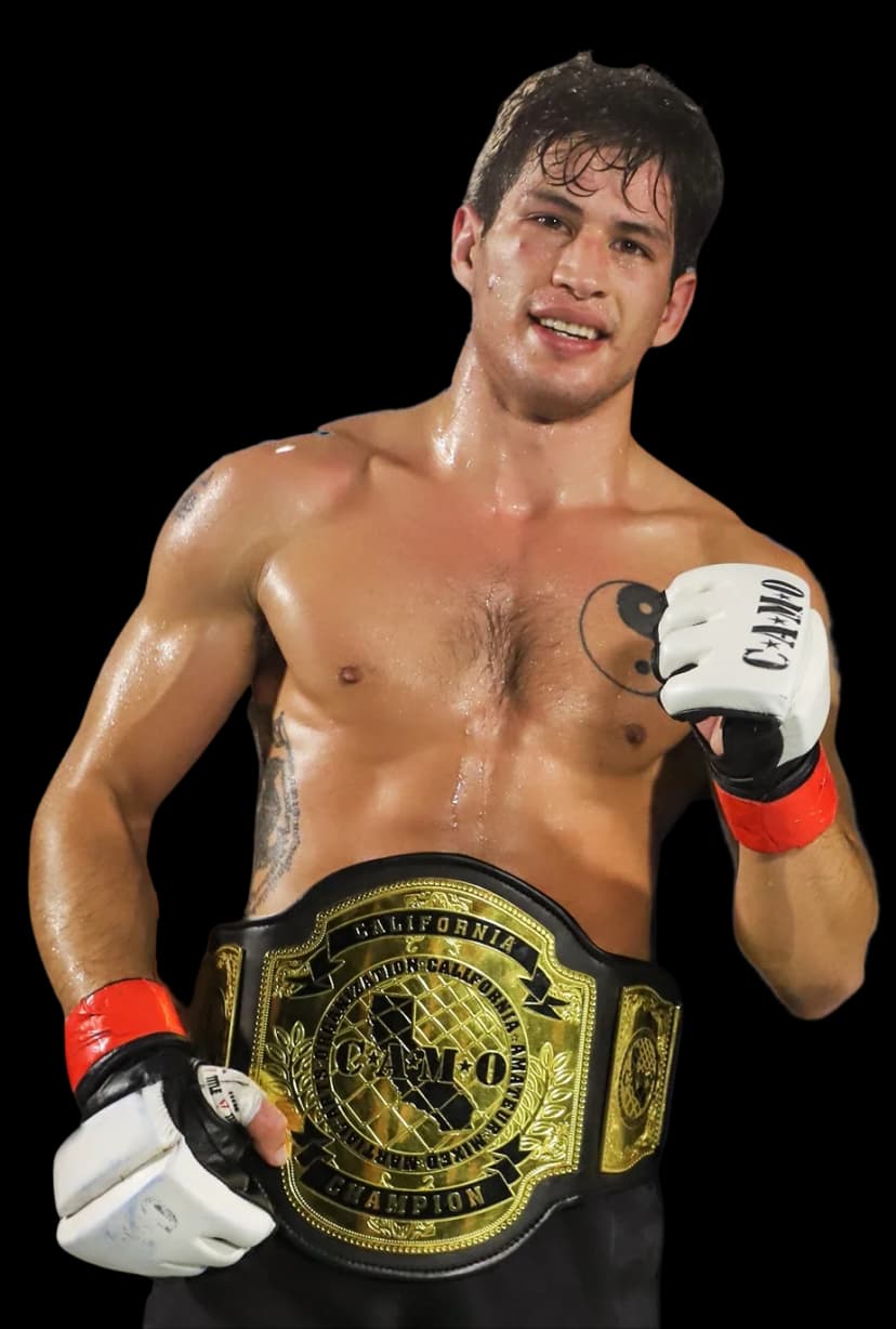 Johnny Faris with championship belt