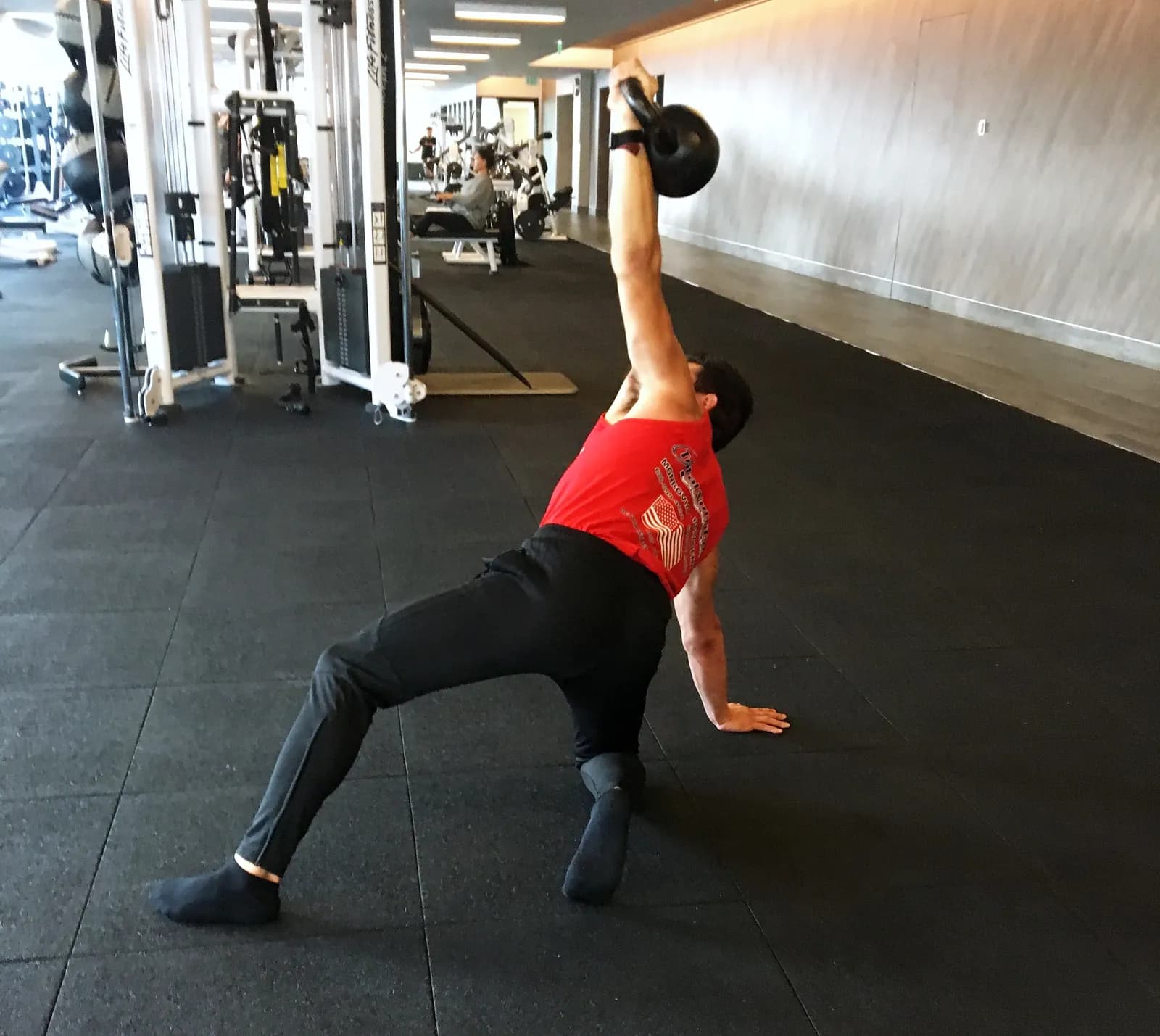 Overhead lockout position during a kettlebell get-up